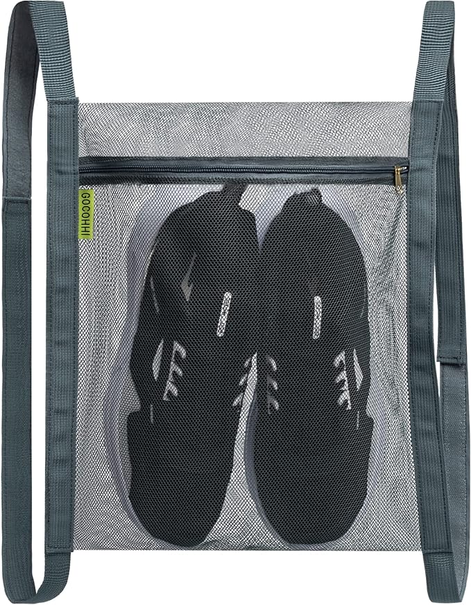 Shoe Dryer Bag, Sneaker Dry Net for Dryer, HoneyComber Mesh Bags with Zipper and Strap for Shoes, Laundry Reused Bag Tool, 15.7x13.8 Inches (1Pc Grey)
