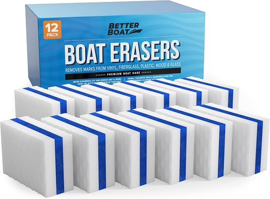 Boat Erasers by Better Boat - Cleaning Sponge for Scuff Marks & Grime, Marine Accessories & Gifts, Safe on Fiberglass Vinyl Gelcoat Deck Hull