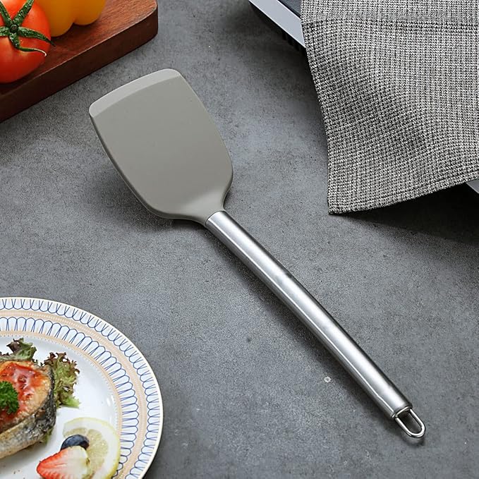 Berglander Spatulas, Non-stick Silicone Solid Turner,Barbecue Spatulas Turner For Cooking, Kitchen Dishwasher Safe, Easy to Clean