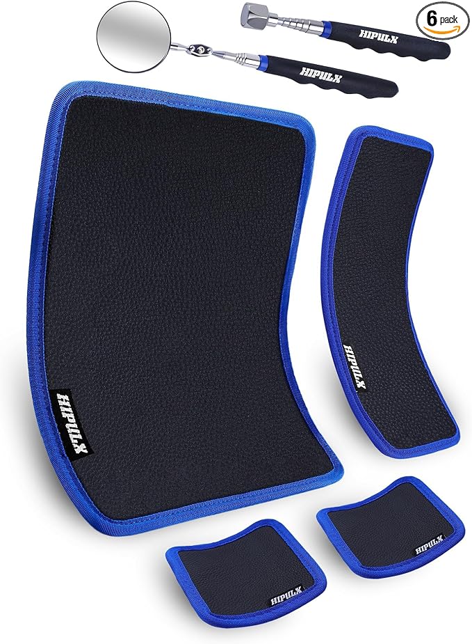 Magnetic Tool Mat Set, 4 Magnetic Pads, 40LB Tool Pad with Telescoping Magnetic Pickup Tools & Inspection Mirror, Tools Organizer for Garage, Workshop & Auto Repair