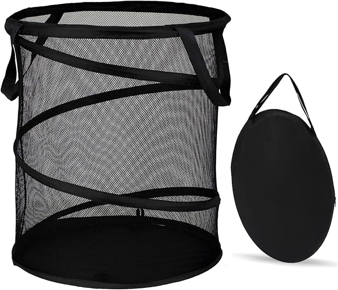 BATTOO Collapsible Laundry Baskets, Foldable Hamper for Laundry, Extra Large Pop Up Laundry Hamper 88L with Portable Bag Mesh Clothes Hamper for Bathroom, Campout, Dorm or Travel