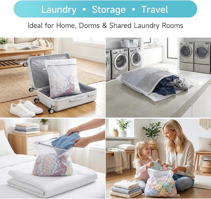 GOGOODA Mesh Laundry Bag for Delicates | Set of 2 Lingerie Bags for Washing Machine Great for Laundry, Hosiery, Blouse, Underwear, Pantyhose, Socks