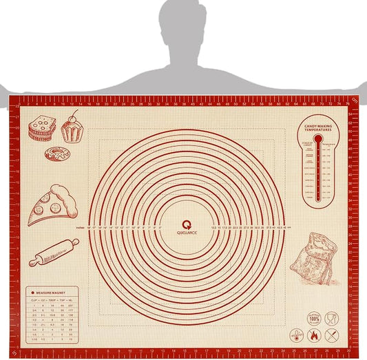 Silicone Baking Pastry Dough Mat - 32x24Inch Extra Large Cookie Bread Rolling Mats Sheet, Nonstick Kitchen Counter Kneading Board, Thick Reusable Pie Cookies Pizza Fondant Making Matt with Measurement