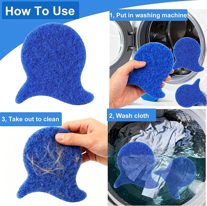 Pet Hair Remover for Laundry, 6PCS Reusable Dog & Cat Hair Remover Tool | Removes Pet Fur, Hair, Lint, Dander From Clothes &Washing Machine.