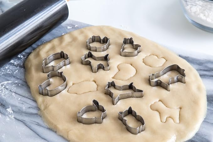 Fox Run Mini Animal Cookie cutters, 0.75 x 1.5 x 1 inches, Metallic