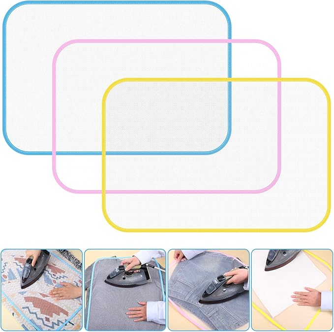 3 Pcs Protective Ironing Pressing Pad Pressing Cloth for Ironing and Sewing Protector Insulation Mat Scorch Saving Mesh Durable Iron Pressing Cloth Protector