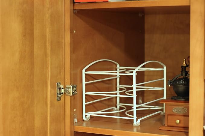 Deco Brothers Wrap Organizer Rack for Kitchen Cabinet, White | for Small / Standard Box, Height Clearance 2-1/2"
