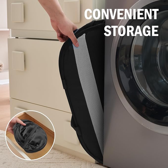 Collapsible Tear Proof Laundry Baskets with Dual Handles, Black | 70L, Foldable, Pop up Hamper, Reinforced Durable Laundry Hamper for Home, Laundry, Bathroom, Dorm or Travel