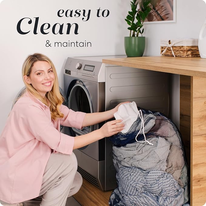 Handy Laundry Mesh XL Laundry Bag 24"x36" 2-Pack, Heavy Duty, Blue | 2-Pack, XL 24x36 Mesh Laundry Bag, Secure Drawstring, Heavy Duty, Machine Washable, for Delicates Dorm Travel Storage, Blue