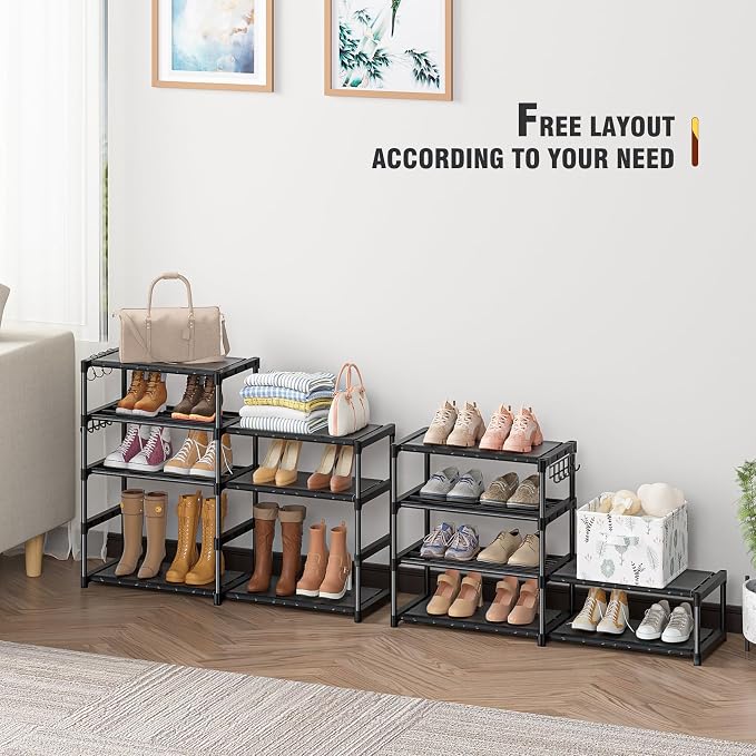 OYREL 8 Tiers Shoe Rack 26-32 Pairs Vertical Large Shoes Organizer | Entryway, Closet, Garage, Stackable and Detachable Tall Shoe Shelf, Vettical Large Storage Capacity Boot Stand