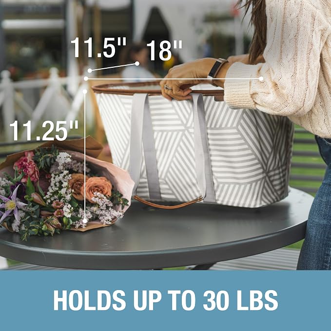 CleverMade LUXE Collapsible Tote Bag, 30L