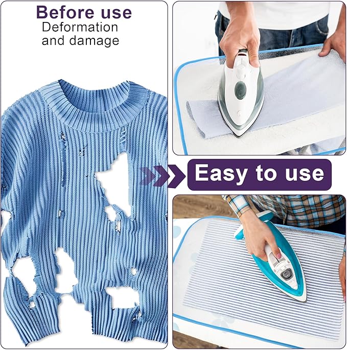 3 Pack Pressing Cloth for Ironing,Ironing Cloth to Protect Clothes,Clothes Scorch-Saving Iron Protector Insulation Pad,Polyester Mesh Iron Pressing Mat for Easy Irons Sewing,3 Colors