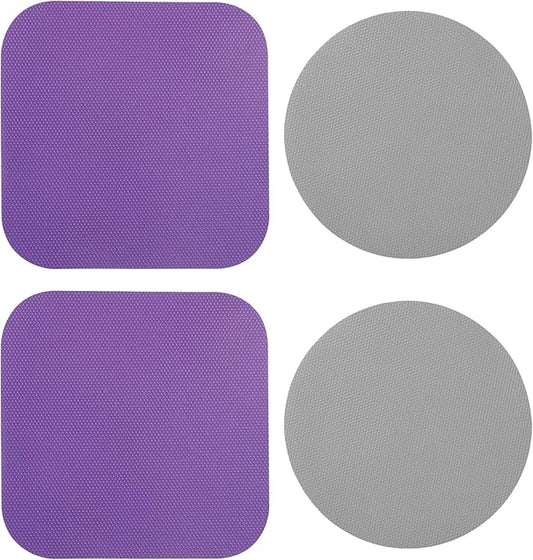 LUTER 4pcs Jar Opener, Rubber, Multi-function Silicone Bottle Opener for Seniors with Weak Hands Lid Cap Gripper Pads Kitchen Coasters Gadgets(Grey, Purple)