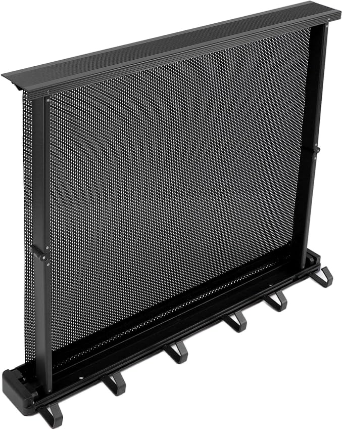 Pilipane Retractable Clothes Drying Rack Wall Mount Foldable Laundry Organizer with Breathable Mesh Platform for Patio Bathroom Aluminum 42x37.8cm (Black)