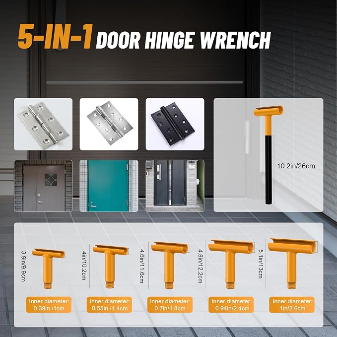 Upgraded Hinge Gap Adjusting Wrench for Residential and Commercial, Door Hinge Adjustment Tool for Door Quick and Efficient Solutions, User-Friendly Adjustments Tools (Yellow)