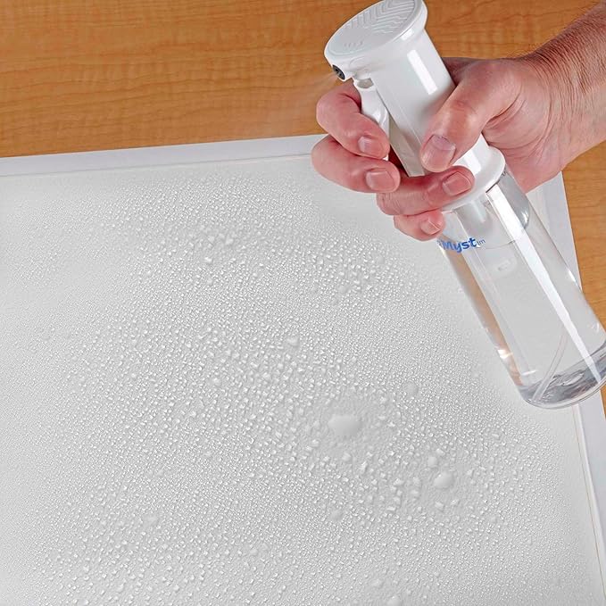 Creative Mark AquaMyst 300 ml Continuous Mist Spray Bottle - Ergonomic Plant Mister - Water Mister Spray Bottle w/Pre-Compression Technology, Drip-Free 0.3 mm Nozzle, Clear 10.14 oz Bottle