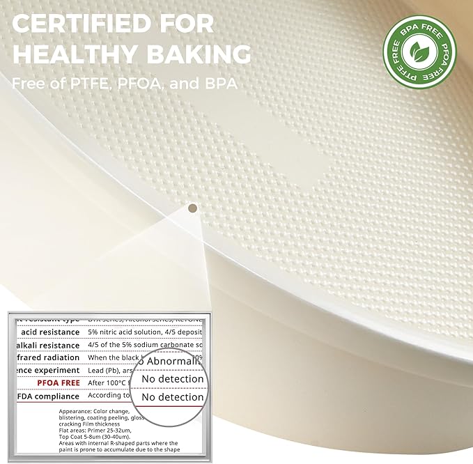 HONGBAKE Nonstick Ceramic 9 Inch Round Cake Pan Set of 2, Heavy-Duty Aluminized Steel Round Cake Pans with Diamond Texture, Non-Toxic Cake Molds, Cake Pans 9 Inch Round for Baking Cheesecake, Cream
