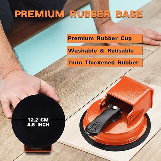 REXBETI Floor Gap Fixer Tool, Plank Gap Repair Kit, Heavy Duty Suction Cup | 90° widened striking, 10pcs sticky pads. Laminate Flooring Tool. Fixer Laminate/Vinyl Flooring/Hardwood/LVP