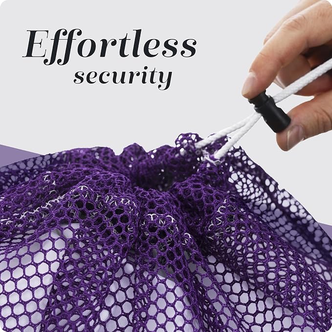 Handy Laundry Mesh XL Laundry Bag - Durable, Machine Washable with Secure Drawstring Closure - Perfect for College Dorms, Laundromats, Apartments (Purple, Large 24" x 36") | XL 24x36 Mesh Laundry Bag, Secure Drawstring, Heavy Duty, Machine Washable, fo...