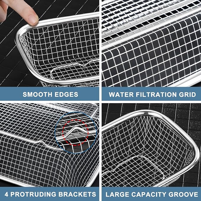 Utensil Drying Rack, 2 Pack Stainless Steel Utensils Holder Dishwasher Silverware Basket, Compact Dish Rack Chopsticks Spoons, Forks, Knifes Drainer Basket Organizer for Kitchen Counter