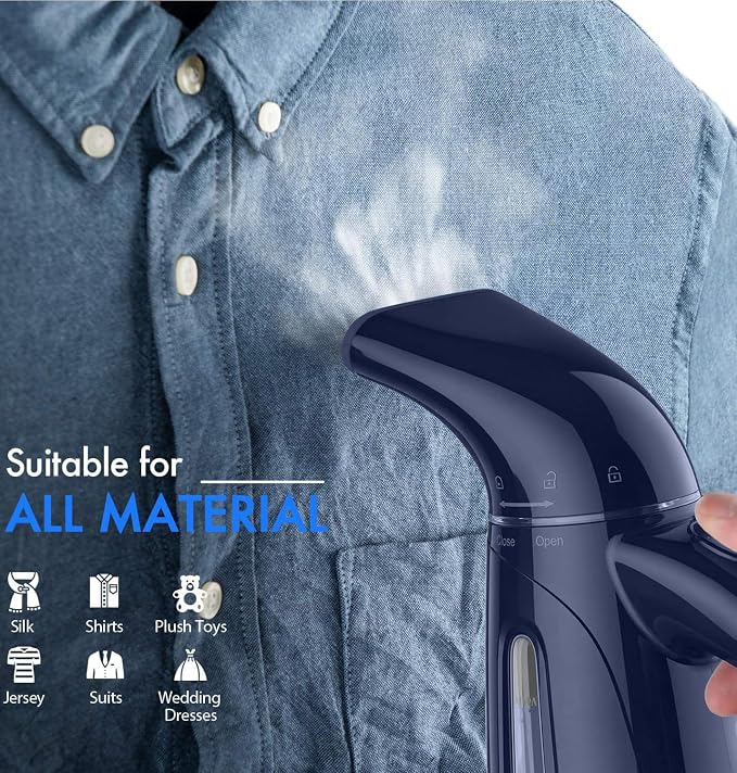 OGHom Steamer for Clothes, Handheld Clothing Steamer for Garment, 240ml Big Capacity 700W Portable Travel Steam Iron(Deep Blue)