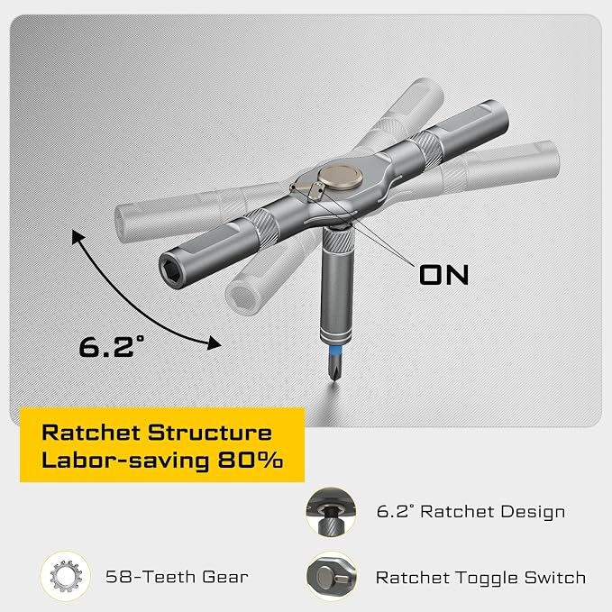 74 in 1 Magnetic Screwdriver Set, Ratchet Screwdriver Set | Detachable Allen Wrench T Handle & Storage Case, Gift for Men & Dad for Furniture, Electronics, Bicycle, DIY
