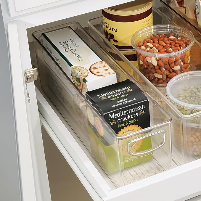 iDesign Plastic Stackable Storage Bin, Clear | Perfect to Hold Breast Milk Bags