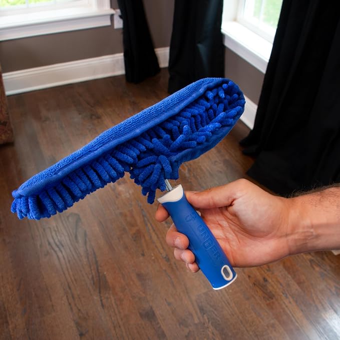 UngerConnect and CleanMicrofiberCeiling FanDuster,Household CleaningSupplies,Reusable and MachineWashableSleeve Compatible with ThreadedPoles for HigherAccess 2inch Brush Thickness(Pack of 6)