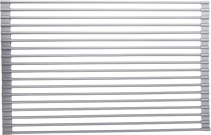 True & Tidy, Multi-Purpose Over the Sink Roll-Up Drying Rack, DR-881, Gray