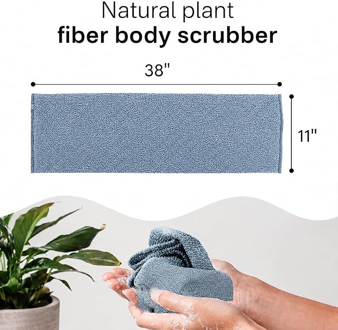 3 PCS Exfoliating Washcloth Towels - Exfoliating Body Scrubber Exfoliator, Back Scrubber for Shower Bath Use, Japanese & Korean Scrub Wash Cloths, Loofah Lufa Sponge Washer for Women Men