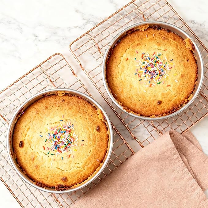8 inch Cake Pans, Round Baking Layer Cake Pan Set of 2, Stainless Steel Mirror Finish & Dishwasher Safe for Birthday, Party, Wedding