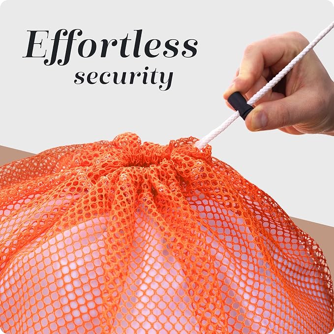 Handy Laundry Mesh XL Laundry Bag - Durable, Machine Washable with Secure Drawstring Closure - Perfect for College Dorms, Laundromats, Apartments (Orange, Large 24" x 36") | XL 24x36 Mesh Laundry Bag, Secure Drawstring, Heavy Duty, Machine Washable, fo...
