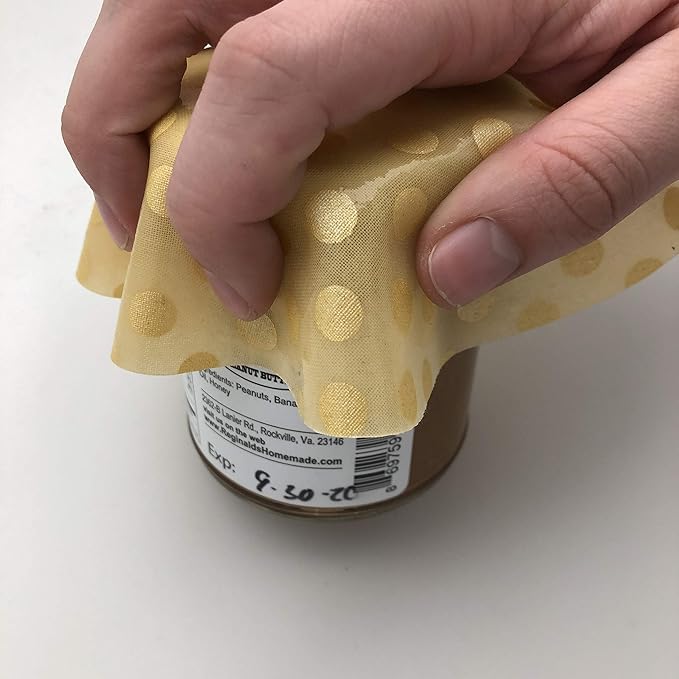 Andreas Silicone Jar Opener, Gold Dots – 6.25" Non-Slip Lid Gripper & Garlic Peeler, Dishwasher Safe, Multi-Use, Durable Silicone & Fabric, Made in the USA, JO-186
