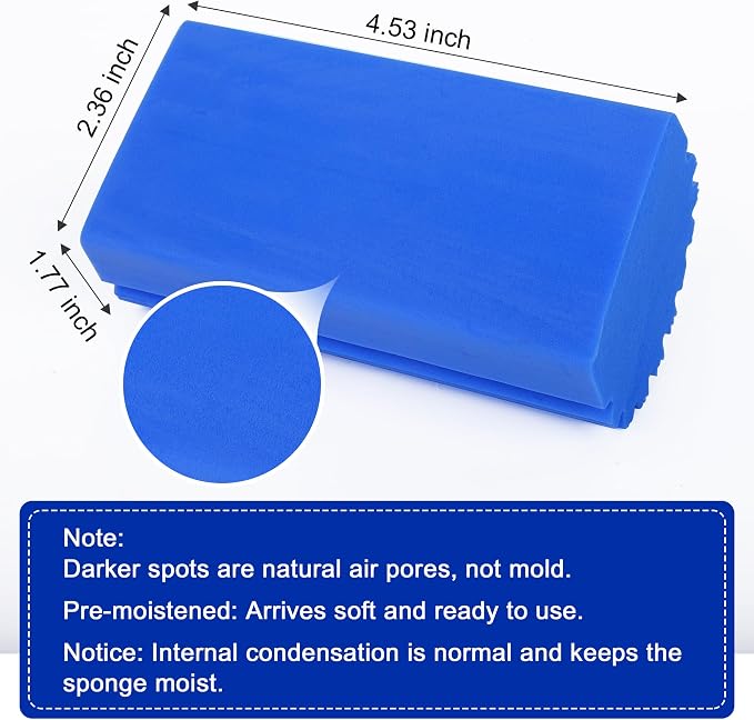 iKLYN 4 Pack PVA Cleaning Sponge, Super Absorbent Reusable Multi-Surface Damp Duster for Car Wash, Kitchen, Blinds, Vents, Mirrors - 4.5 x 2.4 x 1.8 Inches (Pink, Grey, Blue)