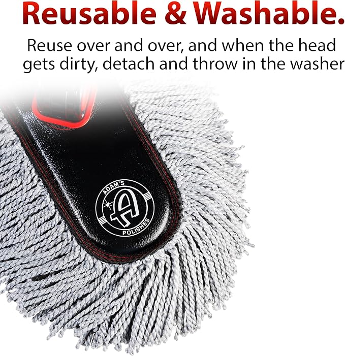 Adam's Polishes Microfiber Duster – Exterior Soft Premium Large Car Duster Kit Extendable Handle with Long Pole, Safe On Paint & Removes Dust, Pollen, Dirt, Cotton, Hair & More