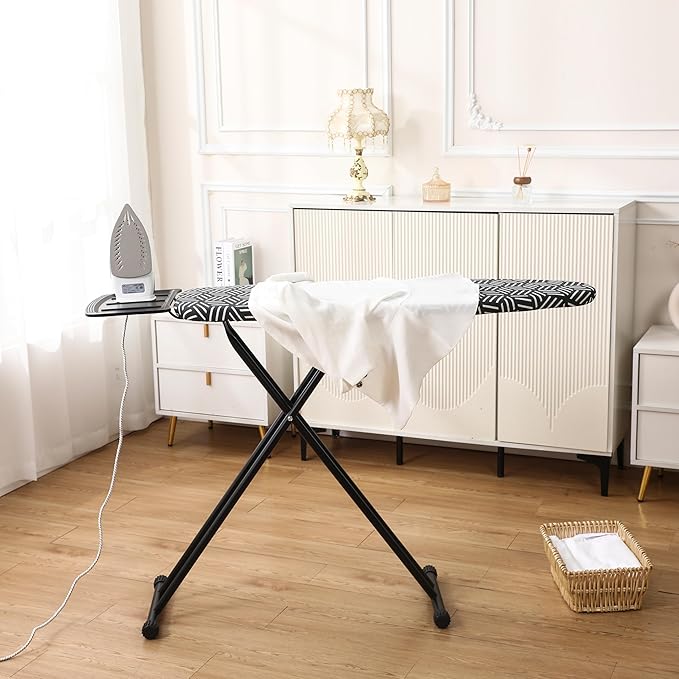 caius Ironing Board with Iron Rest, Ironing Area 43"x13" Heavy Duty, Easy to Fold