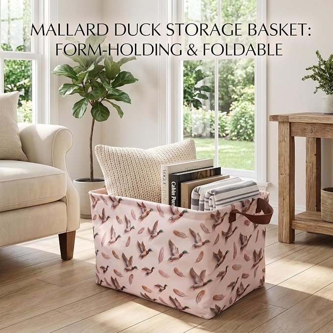 Mallard Duck Storage Gift Basket: Waterproof Collapsible Storage Bin