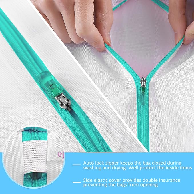 GOGOODA Mesh Laundry Bags for Delicates Durable Protective Wash Bags | Bra Wash Bag Travel Storage Bags for Intimates Lingerie, 4PCS (6.5 * 8in)