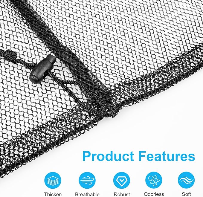 Large Mesh Laundry Bags: 2 Pack 24" x 36" Heavy Duty | Soft Breathable, Machine Washable, For College Dorm, Travel Family Use, Black