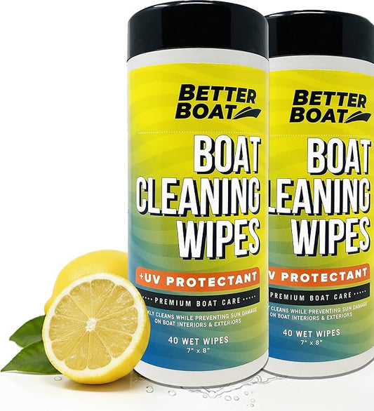 Boat Cleaner Wipes with UV Protection, Marine Vinyl Cleaner and Protectant, for Boat Seats, Car Leather, Dashboard, Console, Interior, and Exterior Cleaning Supplies