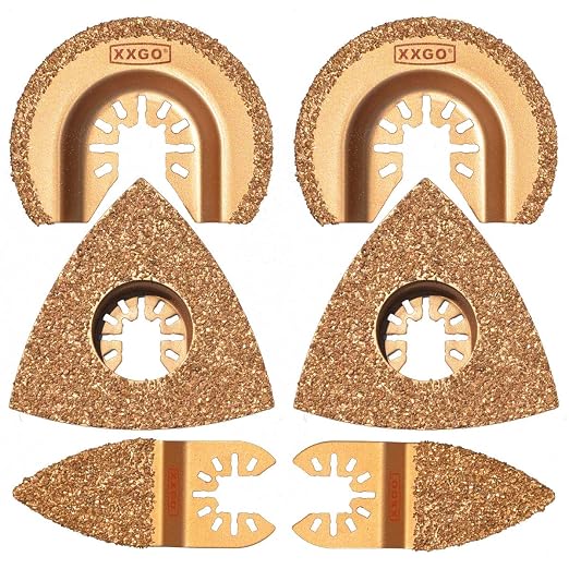 XXGO 6 Pcs Multi Tool Blades Carbide for Grit Grout Removal XG8510