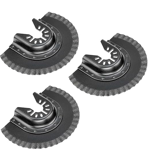 3 Pcs 80MM Carbide Multitool Blades for Grout Removal Universal Oscillating Tool Accessories with Storage Bag Compatible with DeWalt Dremel Milwaukee Makita and More