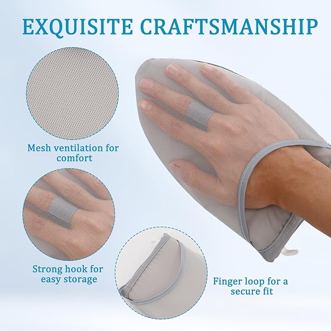 Pressing Cloth for Ironing, 4 PCS Ironing Cloth to Protect Clothes and Grey Tip Steaming Mitt, Heat Resistant Mesh Protector Can Effectively Absorb The Heat from The Iron (Pink, Blue)