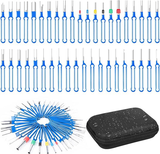 Terminal Removal Tool Kit 41 Pcs Depinning Tool Electrical Connector Pin Removal Tool Kit Pin Extractor Tool Set Wire Terminal Release Tool for Automotive Car Household Devices - Blue