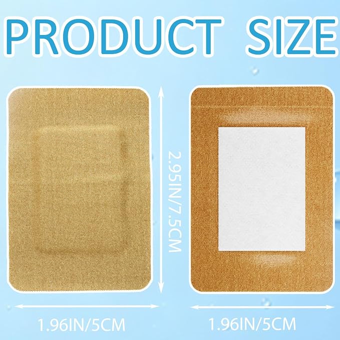 100 Pcs Large Bandages 3 x 4 Inch Wound Care Flexible Adhesive Bandages Latex Free Fabric for and Protect Wounds Large Size for First Aid Wound Care Assorted