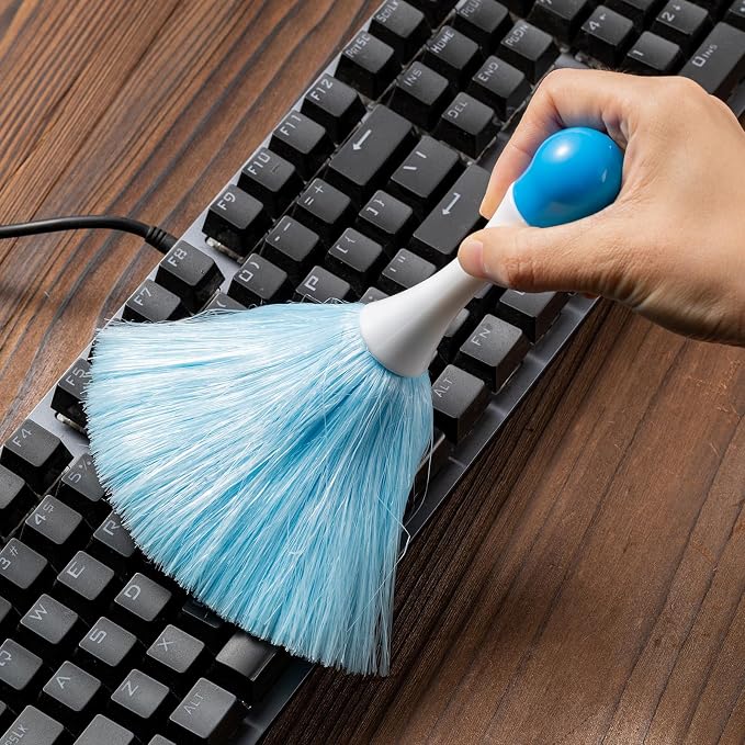 4 Pack Small Feather Duster, Washable Microfiber Duster, Suitable for Light Daily Household Dusting, Electrostatic Feather Duster Brush,Cleaning Supplies for Book,Screen,Car,Furniture,Photo Frames