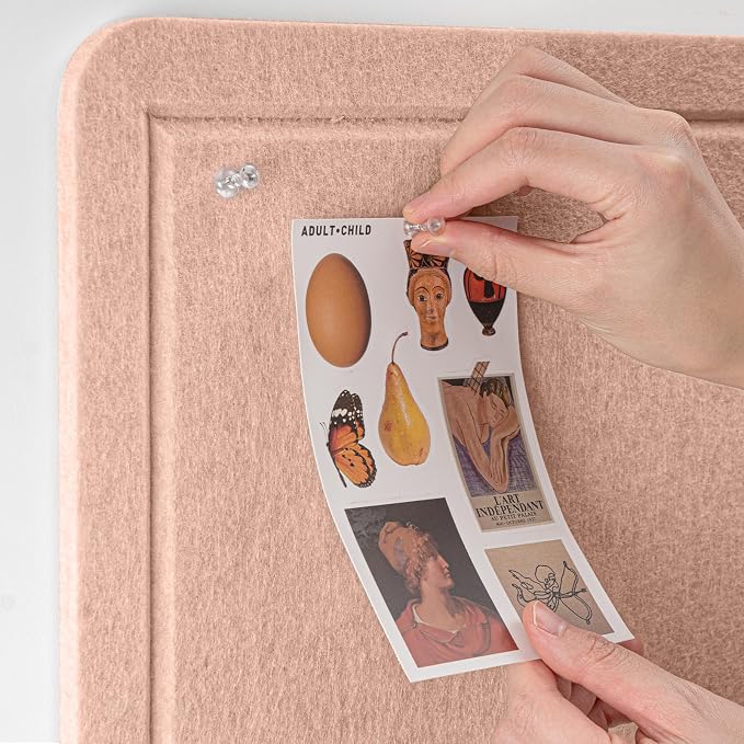Felt Bulletin Board 24x18 inches, Decorative Pin Board for Home & Office | Cork Board Alternative for Wall with Push Pins, Display Mood Board for Photos, Notes & Reminders