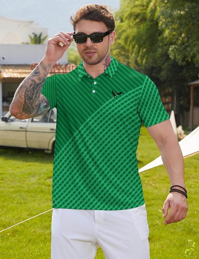 Polo Shirts for Men Moisture Wicking Mens Polo Shirts Patriotic Shirts for Men