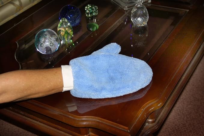 Eurow Microfiber Terry Weave Dusting & Polishing Mitt, Lint-Free, Scratch-Free, Ultra-Soft, for Home Cleaning & Auto Detailing, 2-Pack