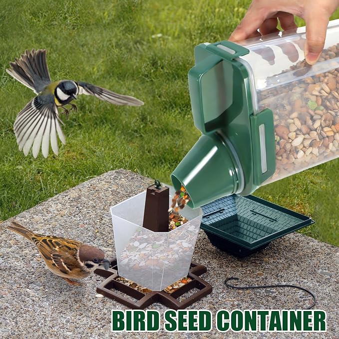 TBMAXS 2 Pack 3 Lbs Dog Cat Food Storage Containers for Travel, Portable Pet Food Storage Container, Easy-Pouring Bird Seed Dispenser, Airtight Rice Cereal Oatmeal Flour Holder -Pine Green